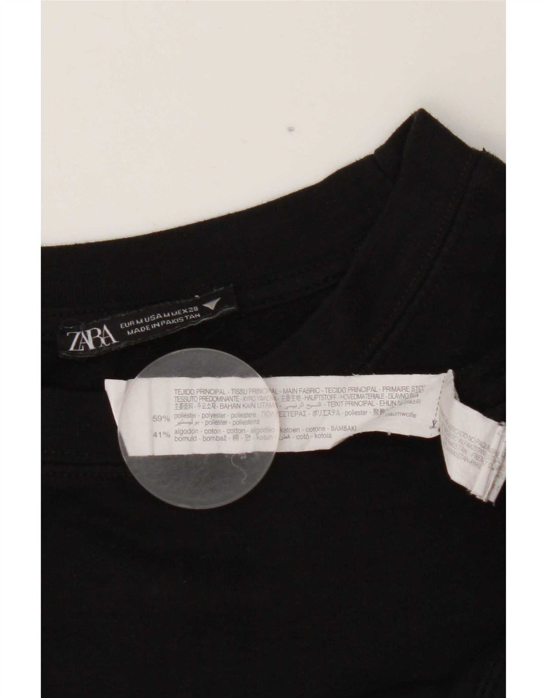 Pulover crop pentru femei Zara UK 14 Poliester mediu negru