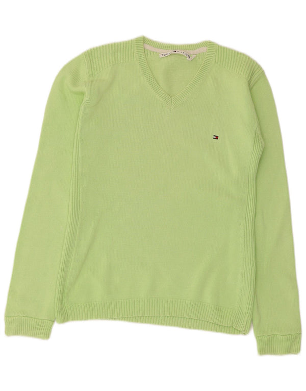 Pulover cu decolteu în V Tommy Hilfiger pentru femei UK 10 Small Green