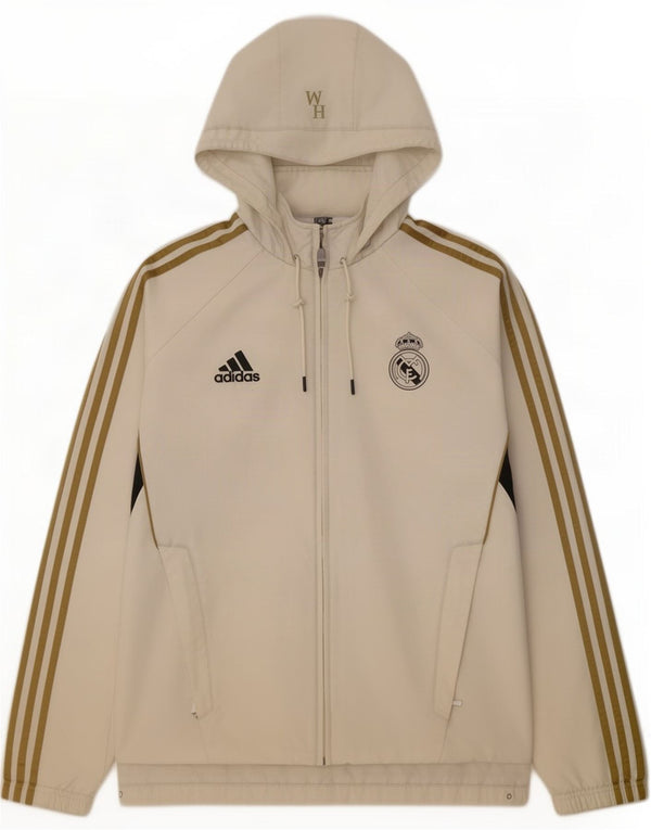 Jachetă de trening Adidas Real Madrid pentru bărbați UK 42/44 Large Off White