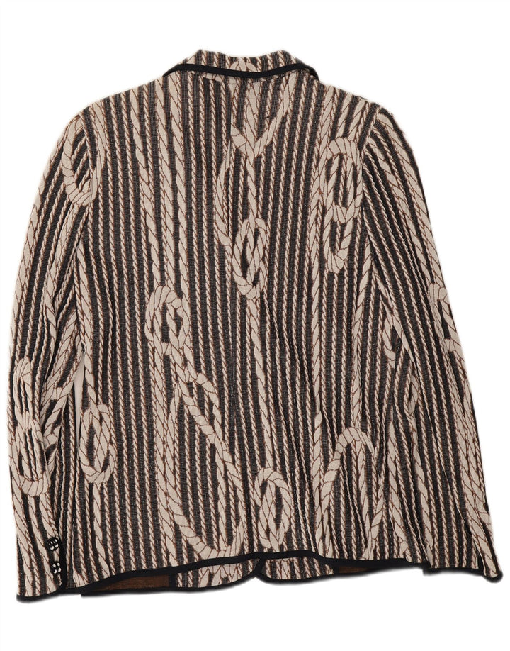 Jachetă pentru femei Liola tricot cu 3 nasturi IT 50 XL bumbac cu dungi negre