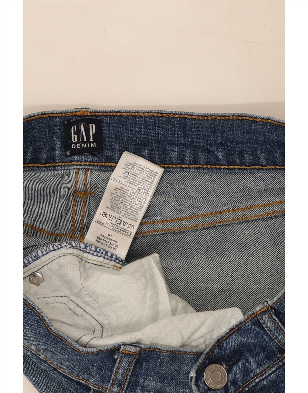 Gap Blugi Distressed drepte pentru femei W26 L29 Bumbac albastru