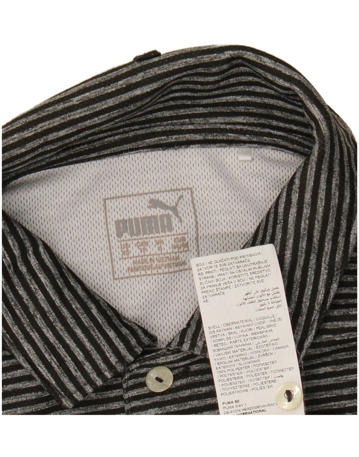 Tricou polo Puma pentru bărbați, poliester cu dungi negru