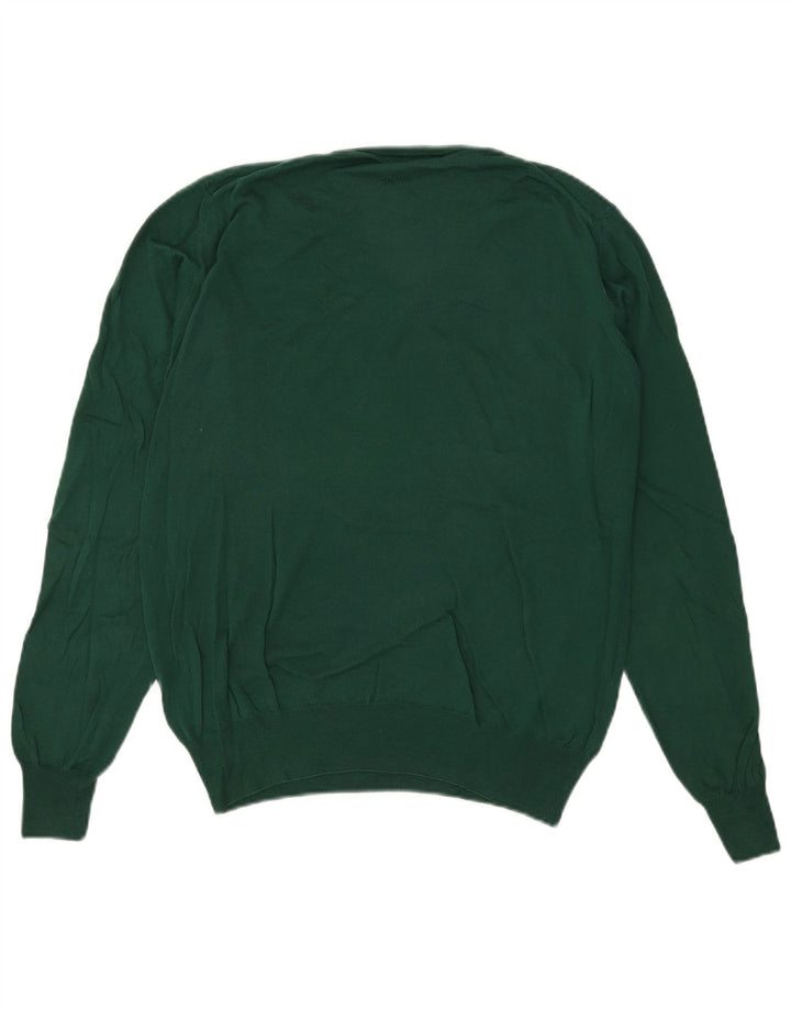 Pulover pentru bărbați Fred Perry cu decolteu în V, bumbac verde mediu