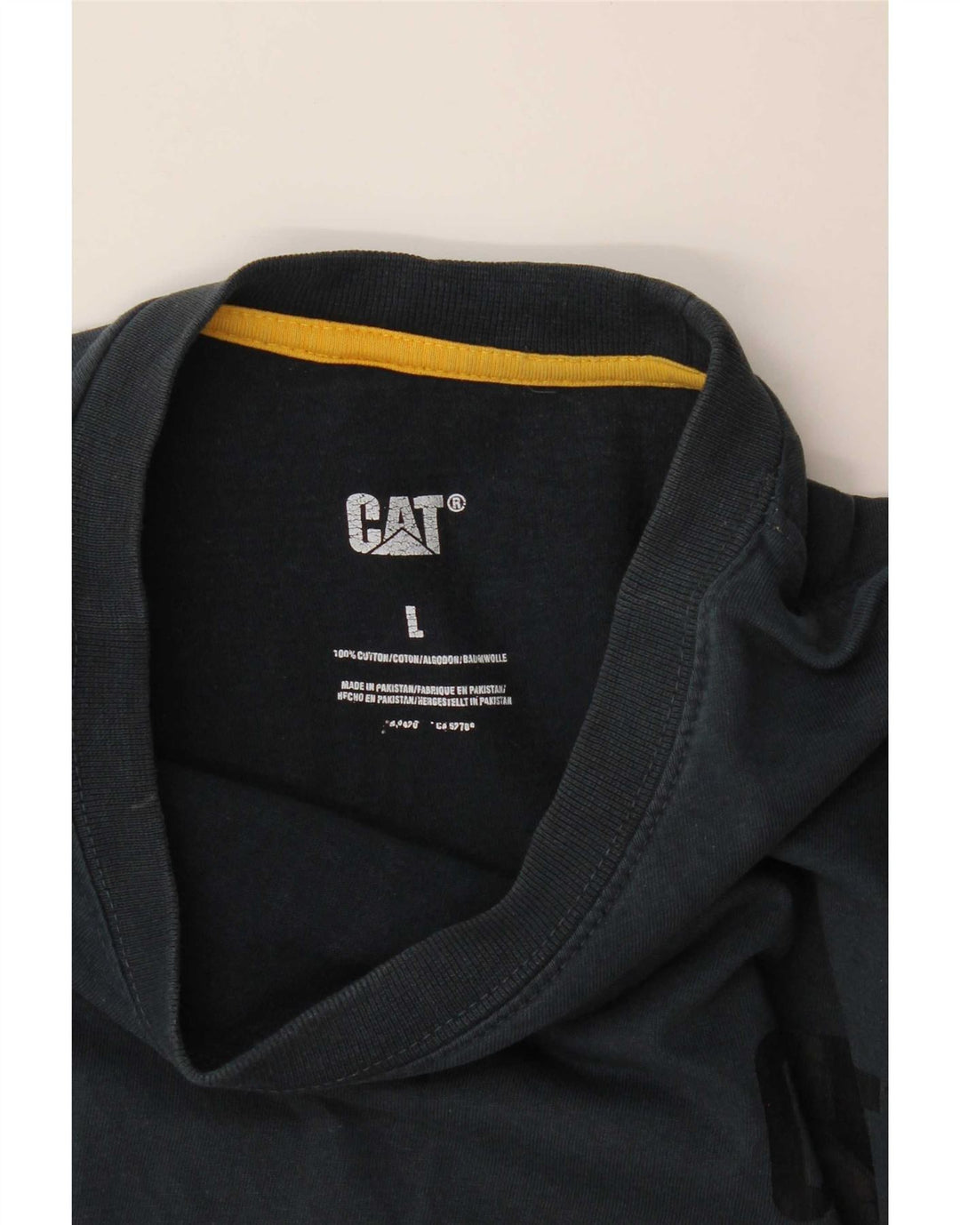 CAT Top grafic pentru bărbați cu mânecă lungă, mare, albastru, bumbac
