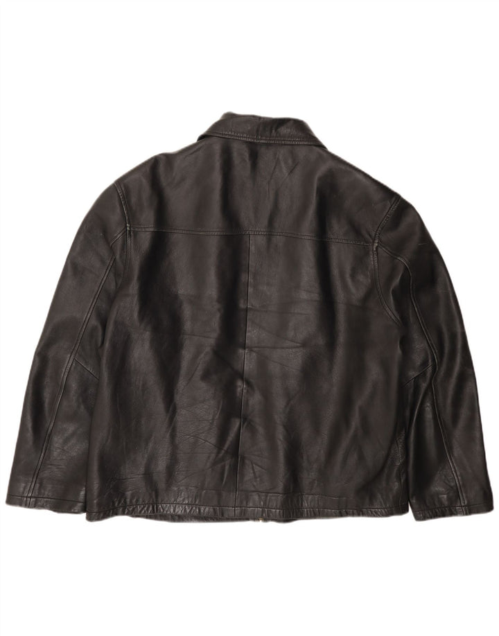 Jachetă de piele pentru bărbați VINTAGE UK 44 2XL Negru