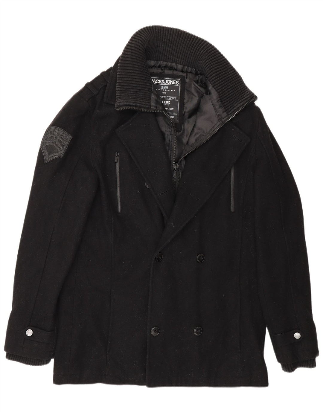 Palton Jack & Jones pentru bărbați UK 40 Lână mare neagră