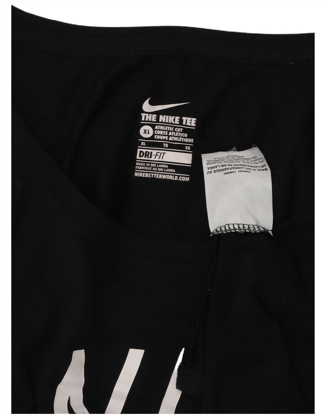 Top cu grafică cu croială atletică Nike pentru femei cu mânecă lungă UK 18 XL poliester negru