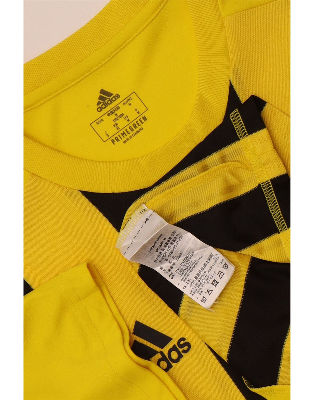 Tricou pentru bărbați Adidas Aeroready Graphic Top Mediu Galben Poliester cu dungi