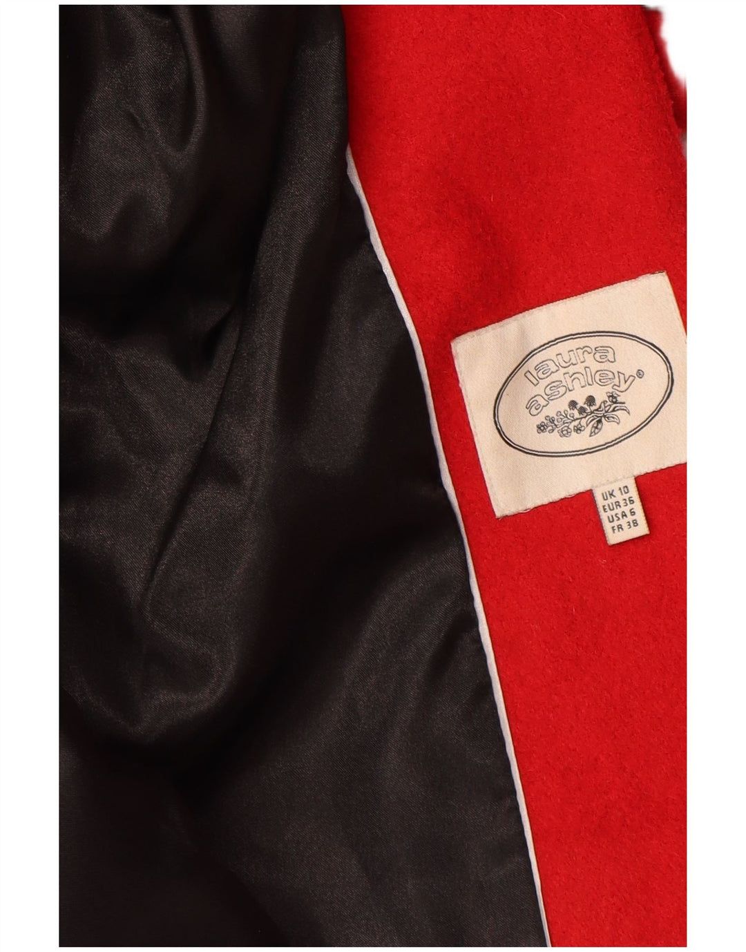 LAURA ASHLEY Palton pentru femei UK 10 Lână roșie mică