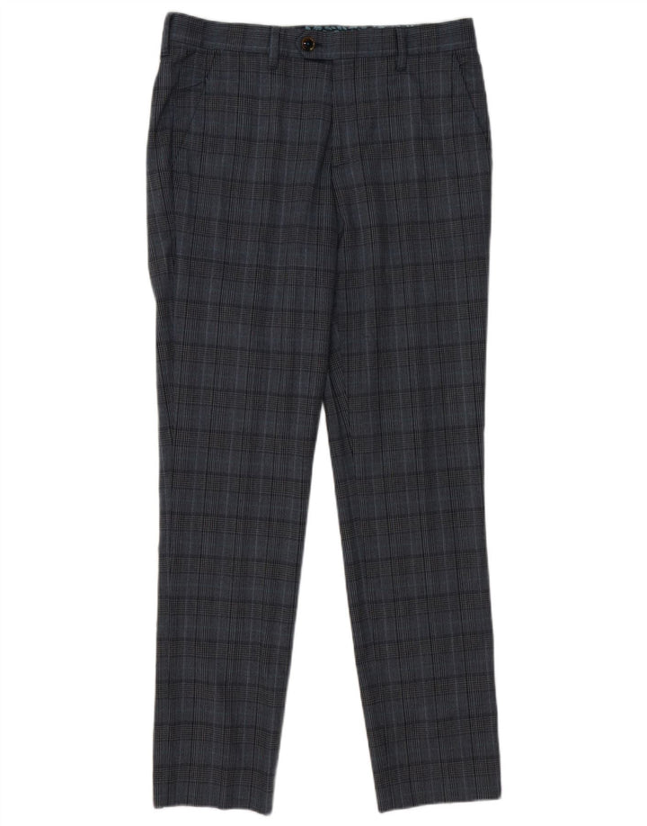 Pantaloni de costum pentru bărbați Ted Baker, slim, L32 L31, poliester cu carouri gri