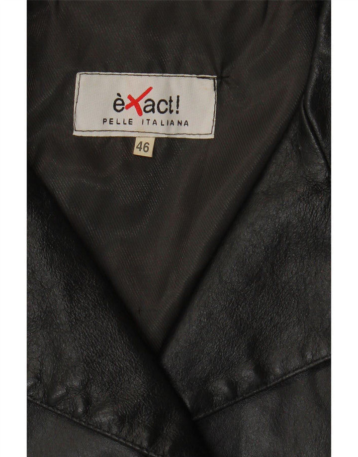 VINTAGE Womens Leather Coat IT 46 Large Black Leather Vintage Vintage and Second-Hand Vintage from Messina Hembry 