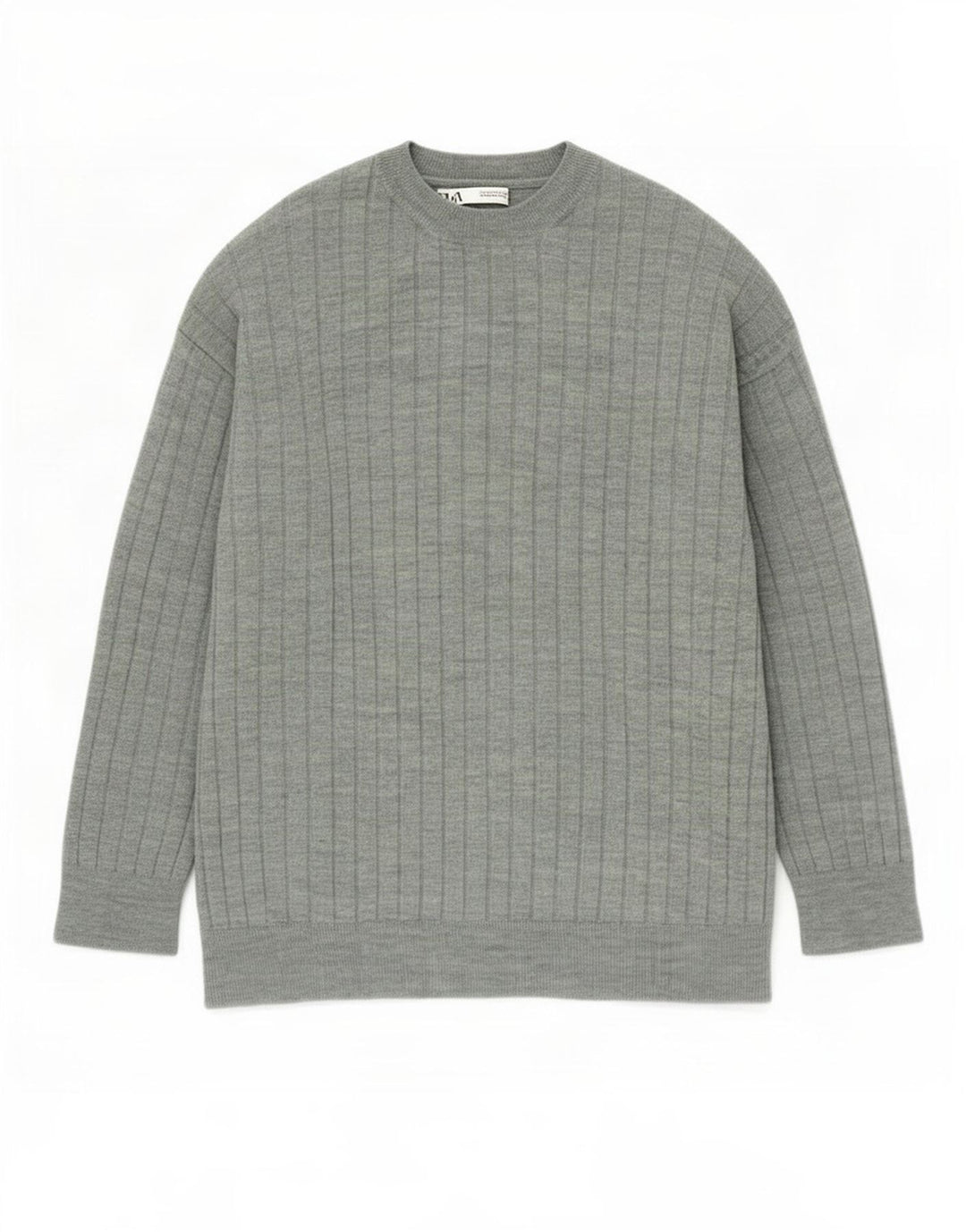 Pulover pentru bărbați Zara, cu decolteu, verde mediu, acrilic