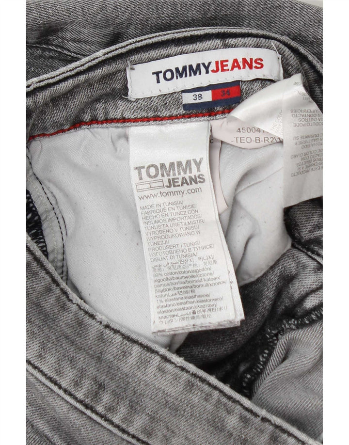 Blugi subțiri învechiți pentru bărbați Tommy Hilfiger W38 L34 bumbac gri