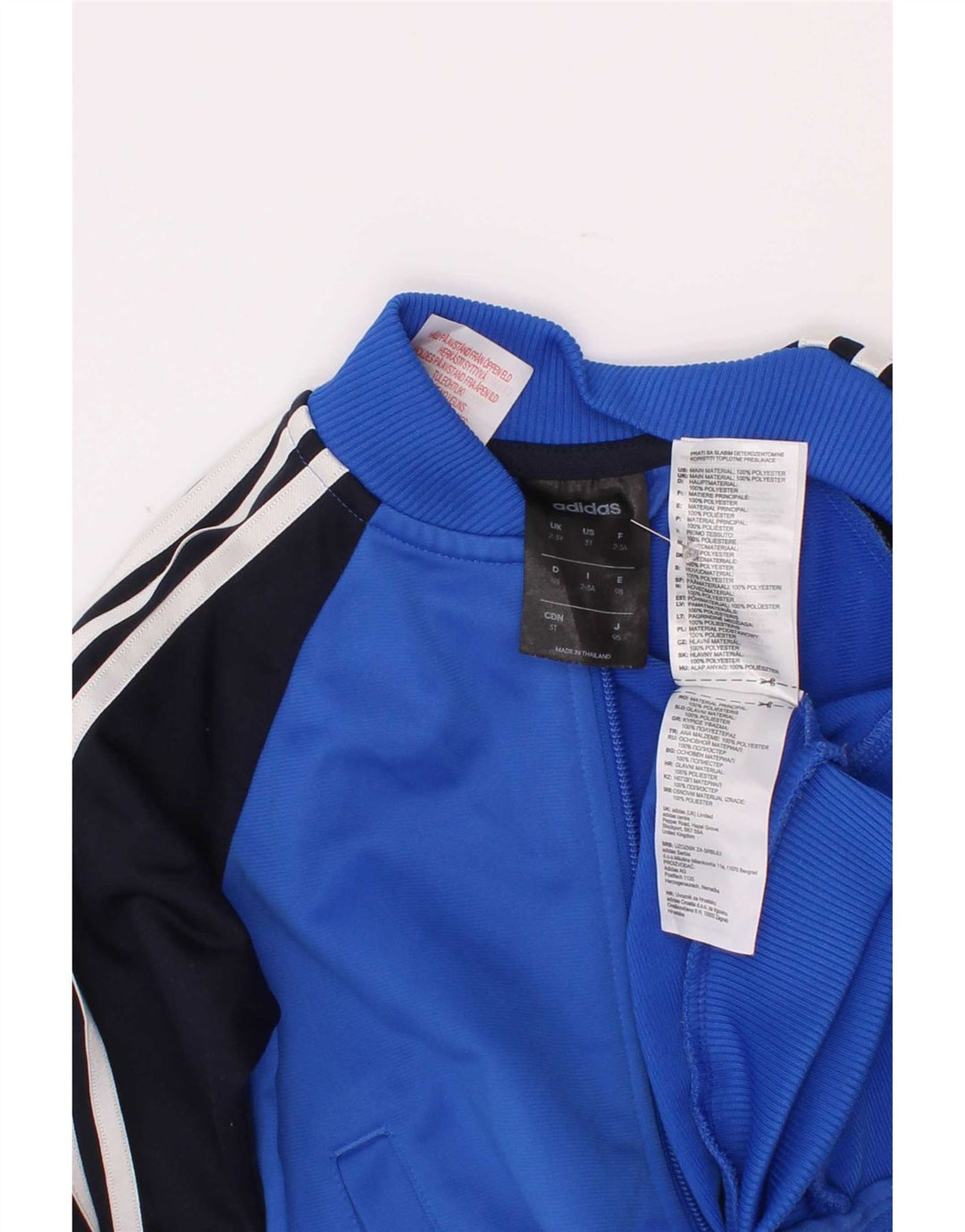 Jachetă pentru trening Adidas pentru băieți 2-3 ani, albastru, poliester