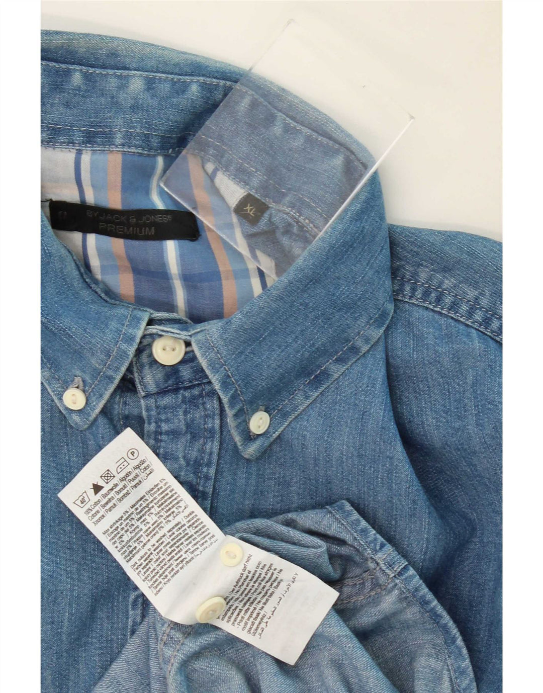 Cămașă de blugi Jack & Jones pentru bărbați, XL, bumbac, albastru