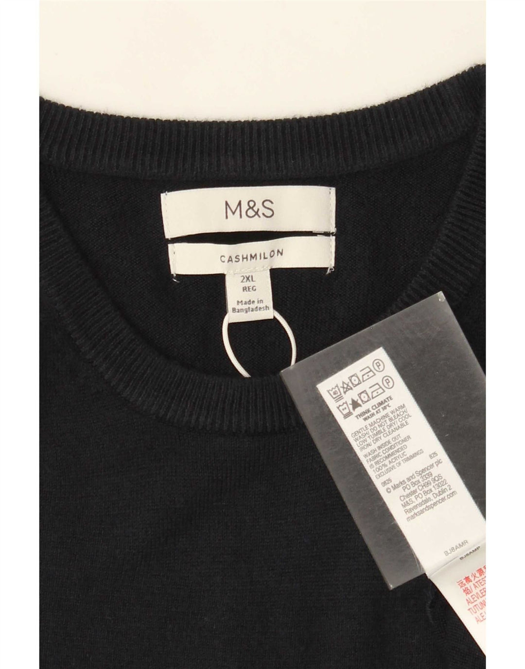 Pulover pentru bărbați Marks & Spencer, cu gât crew, 2XL, acrilic, albastru bleumarin