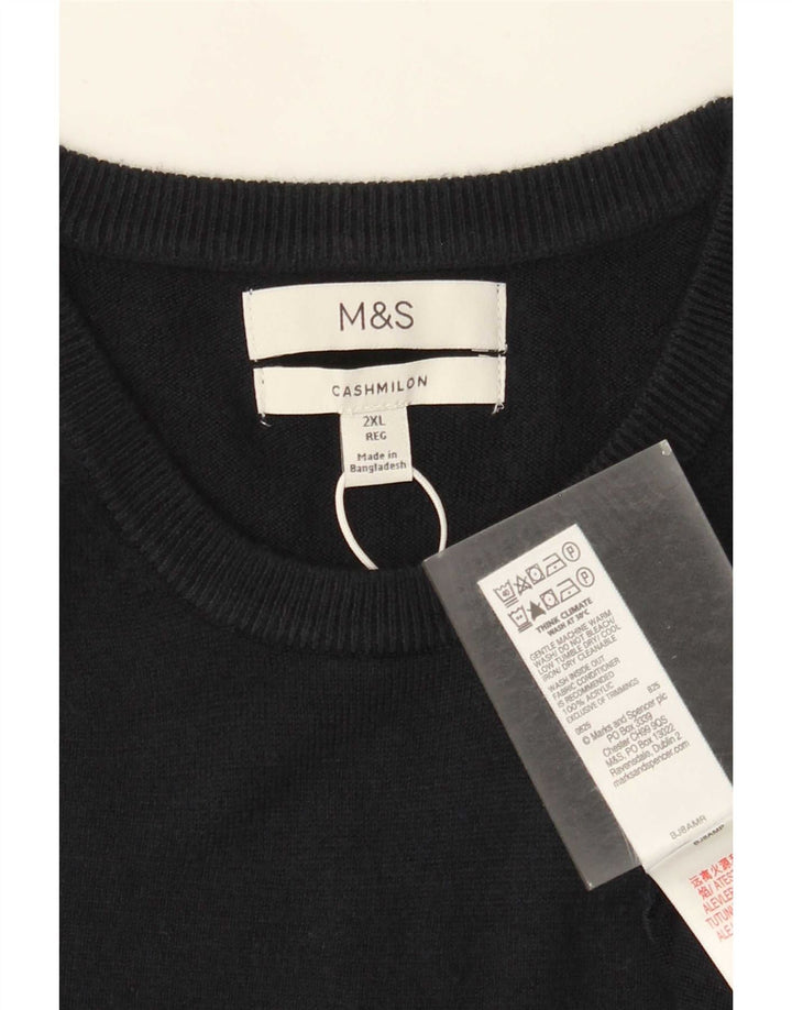 Pulover pentru bărbați Marks & Spencer, cu gât crew, 2XL, acrilic, albastru bleumarin