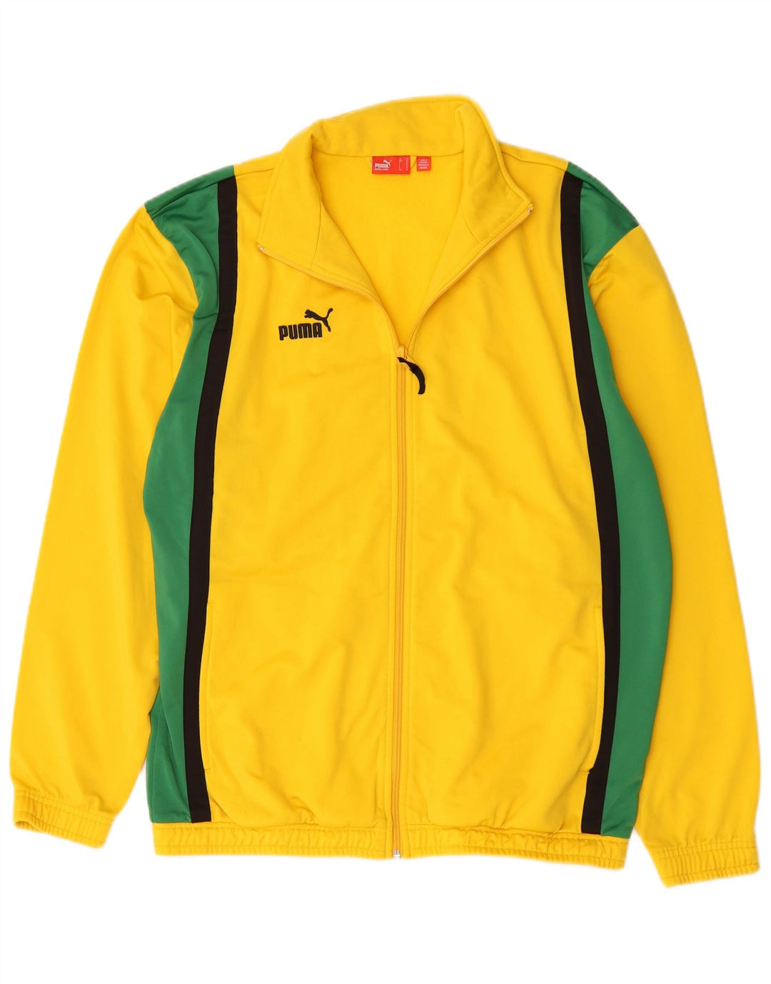 Jachetă de trening pentru bărbați Puma, din poliester color block, galben mediu