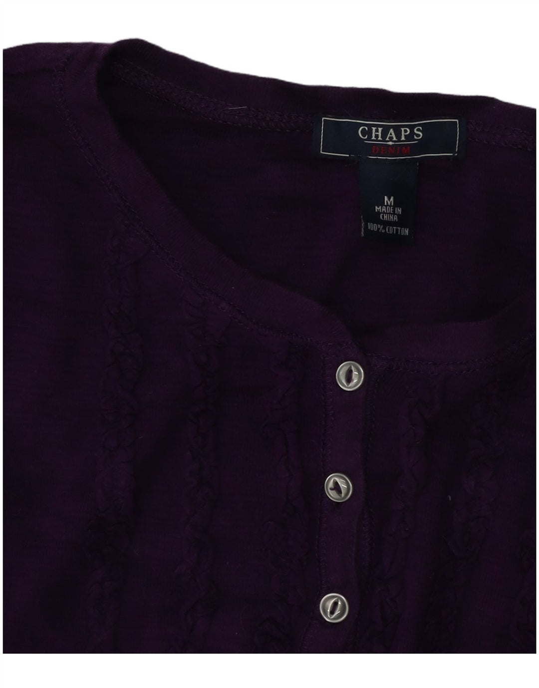 Top pentru femei Chaps cu mânecă lungă UK 14, bumbac violet mediu