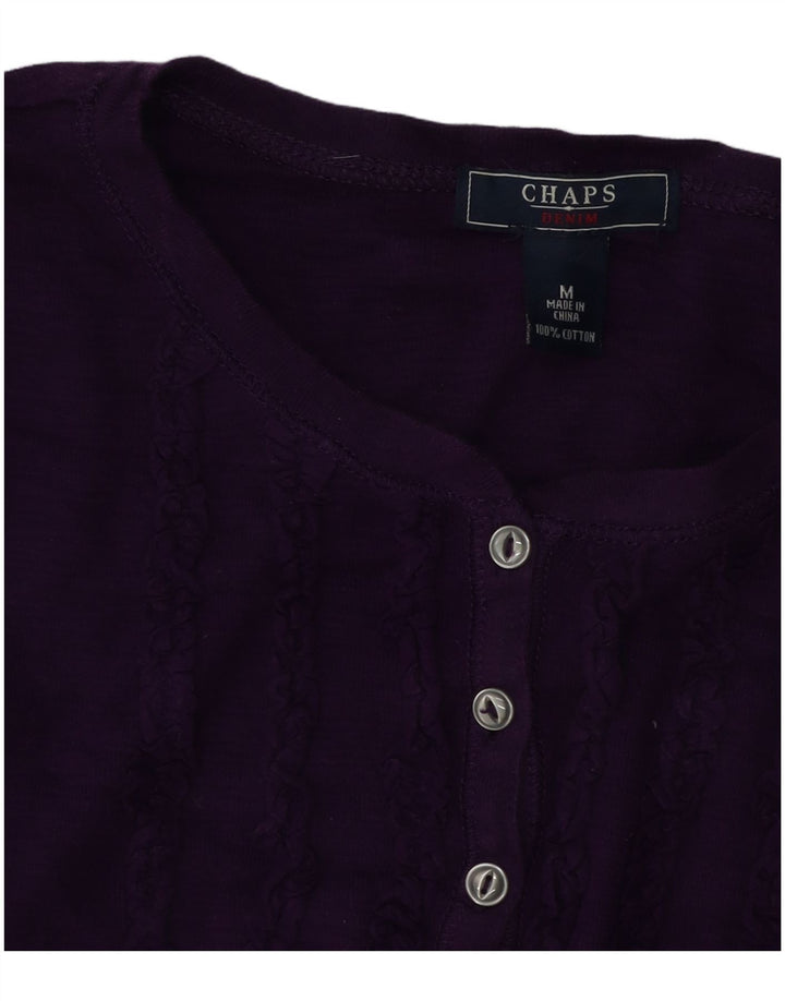 Top pentru femei Chaps cu mânecă lungă UK 14, bumbac violet mediu