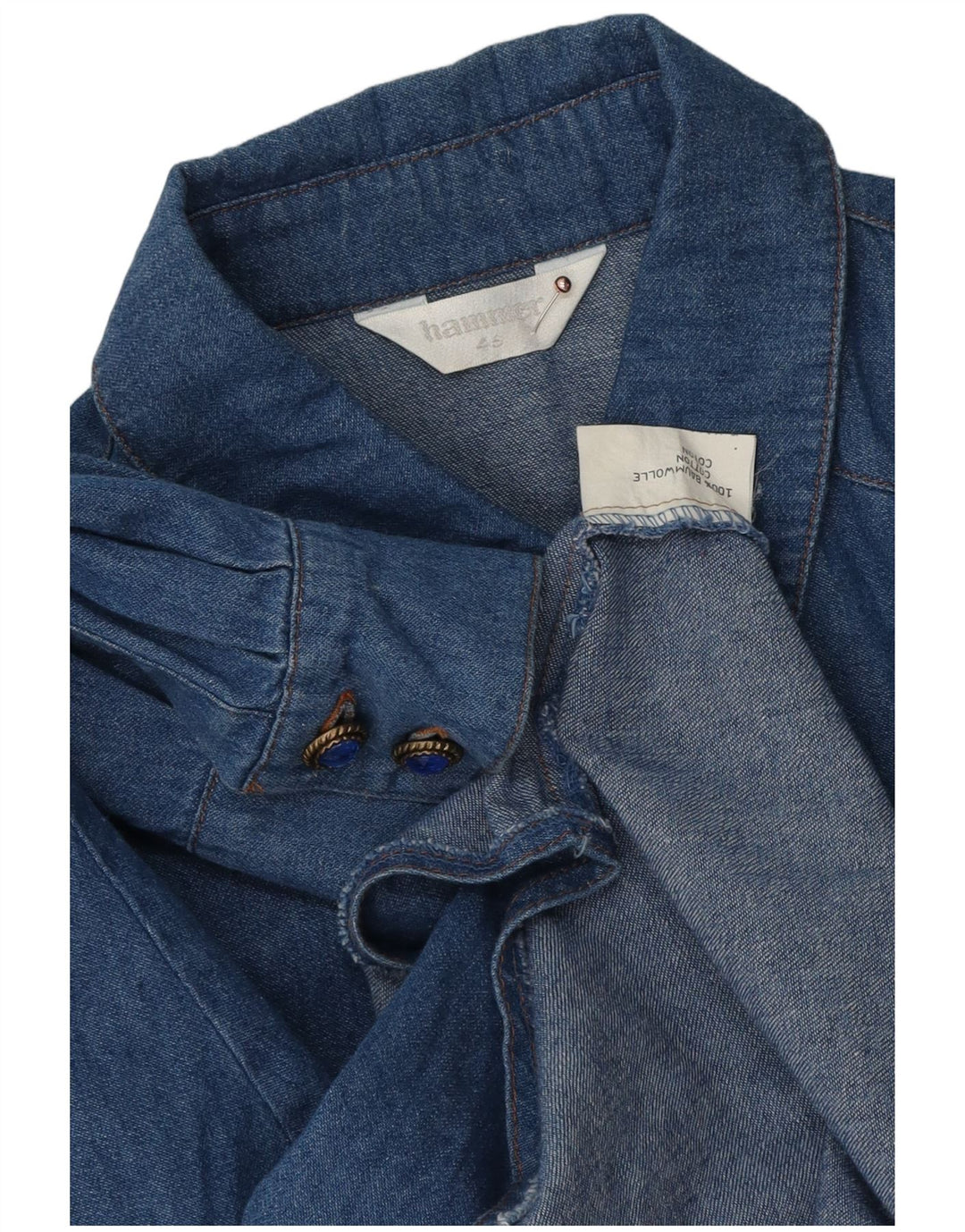 Cămașă denim supradimensionată pentru femei Hammer EU 46 XL Bumbac albastru