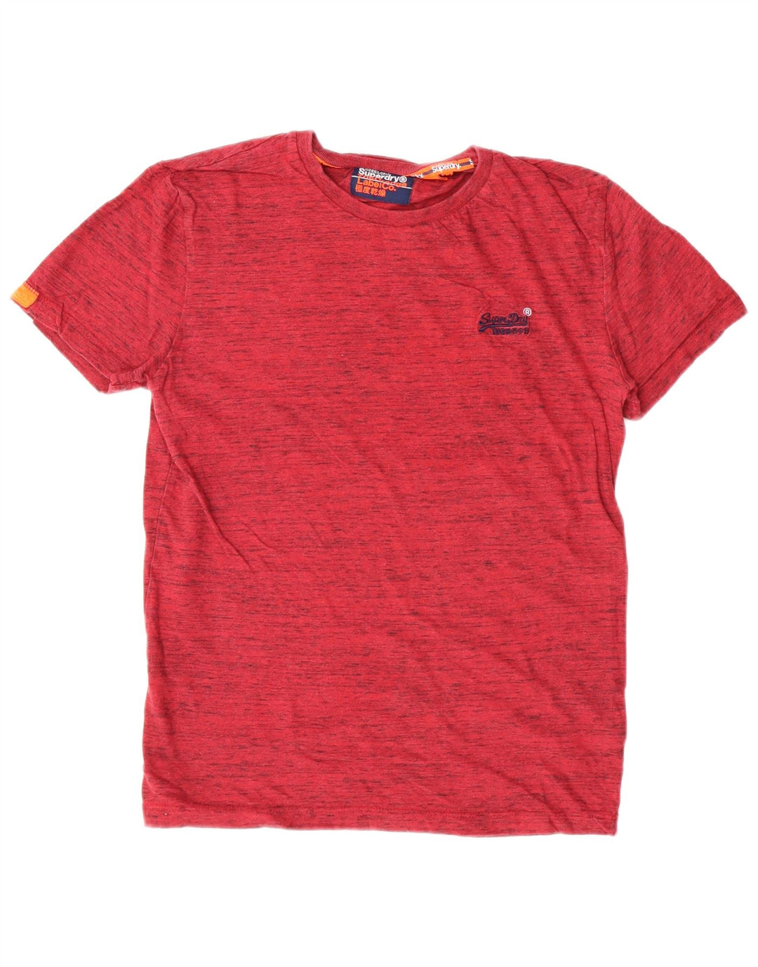 Tricou Superdry pentru bărbați Top, mediu roșu, bumbac cu pete