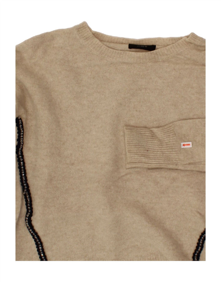 J. CREW Womens Boat Neck Jumper Sweater UK 12 Medium Beige Wool Vintage J. Crew and Second-Hand J. Crew from Messina Hembry 
