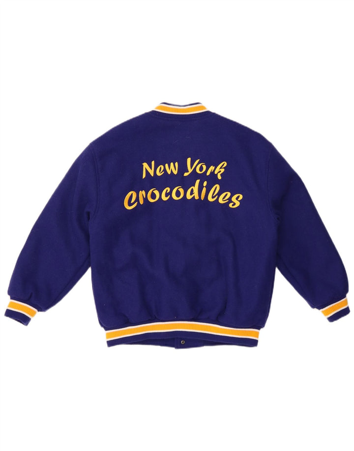 ZARA Fete New York Crocodiles Graphic Varsity Jacket 9-10 Ani Bleumarin