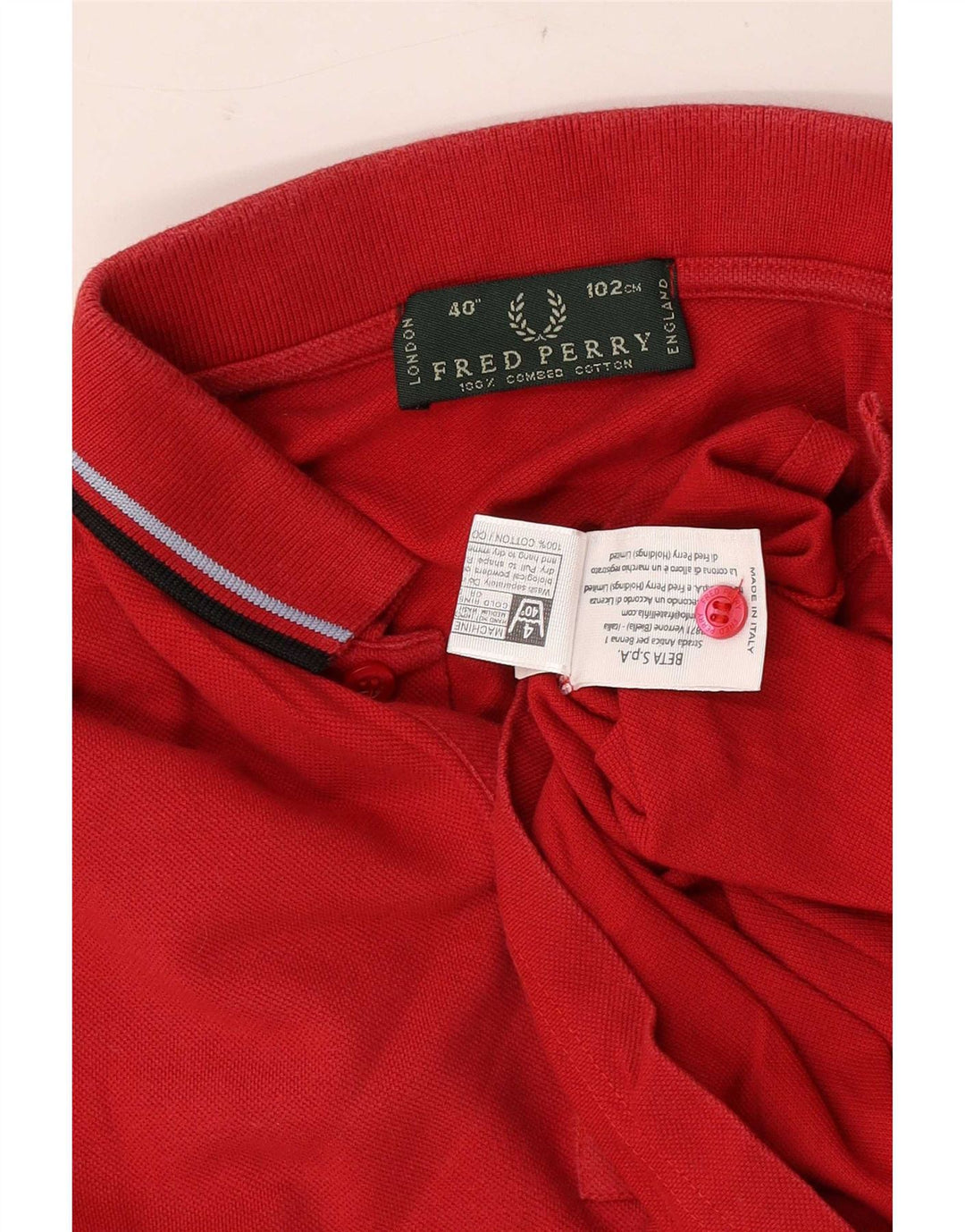 Cămașă polo Fred Perry pentru bărbați, bumbac roșu mediu
