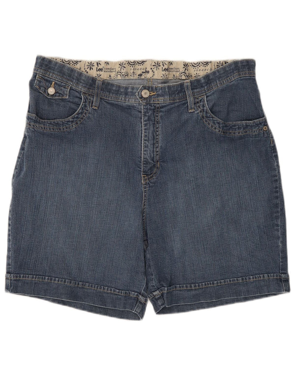 Pantaloni scurți din denim cu talie înaltă Lee pentru femei US 18 2XL W36 Bumbac albastru