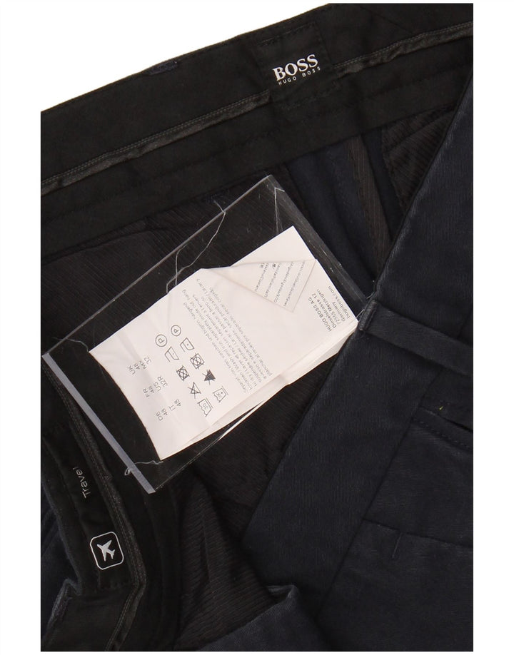 Pantaloni chino subțiri de călătorie pentru bărbați HUGO BOSS IT 48 Medium L34 L32 Bleumarin