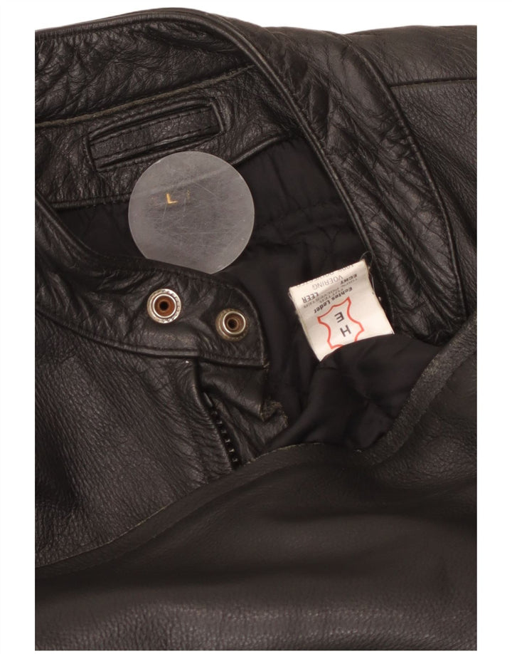 Jachetă din piele pentru bărbați VINTAGE UK 40, mare, neagră