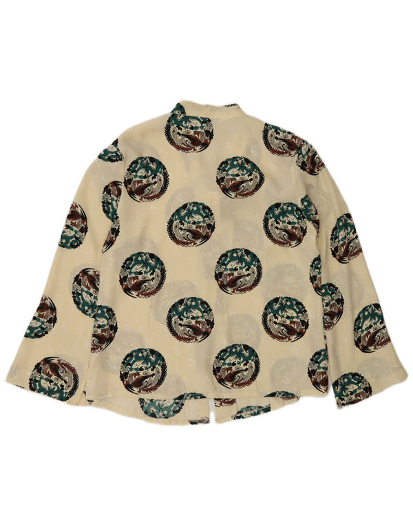 Bluză cu cămașă transparentă de epocă pentru femei UK 18 XL Galben Animal Print