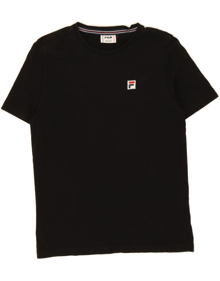 FILA Boys T-Shirt Top 11-12 Years  Black Cotton Vintage Fila and Second-Hand Fila from Messina Hembry 