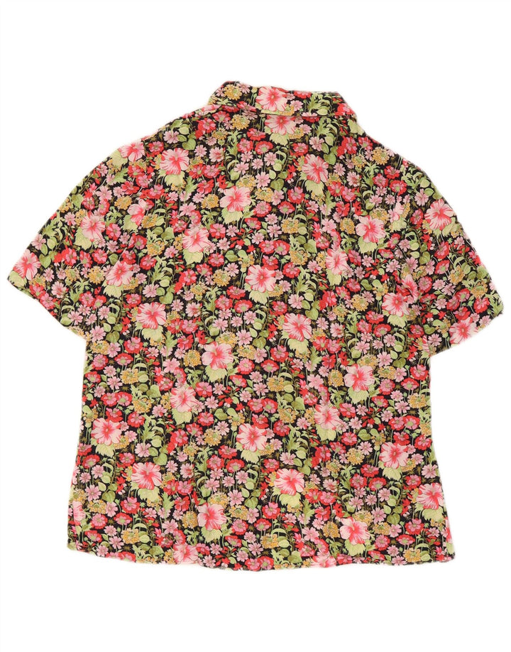 Cămașă vintage cu mânecă scurtă pentru femei UK 12 Medium Multicolor Floral
