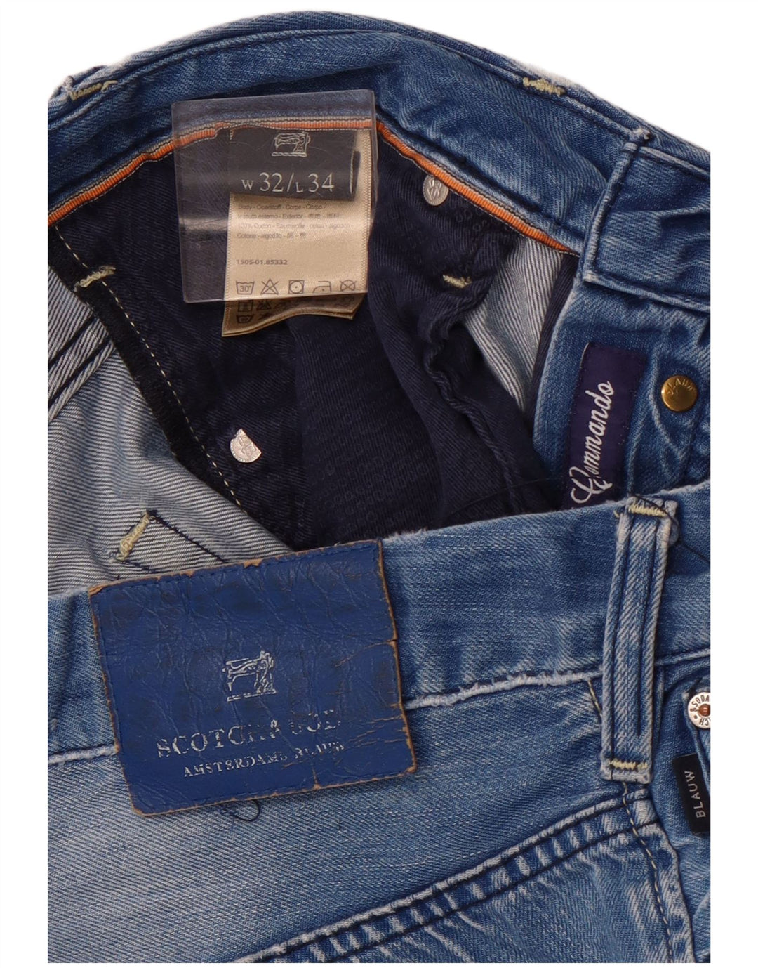 Blugi slim pentru bărbați SCOTCH & SODA W32 L34 Bumbac albastru