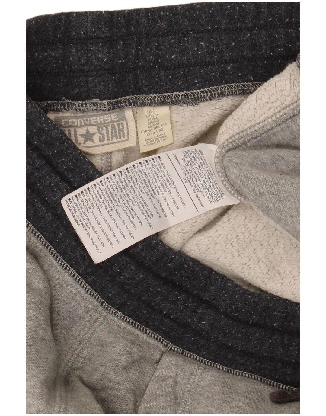 Pantaloni de trening Converse pentru bărbați Joggeri mari, gri bumbac