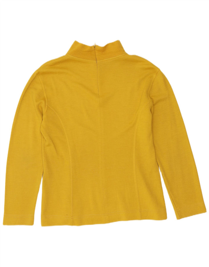 Top pentru femei VINTAGE cu fermoar și cu mânecă lungă IT 46 Large Yellow