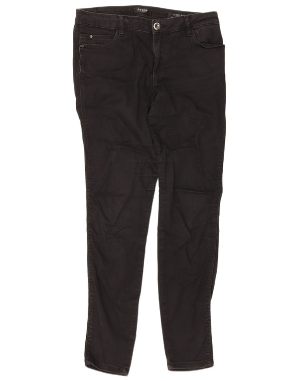 Blugi skinny Guess Curve X cu talie medie L30 L29, bumbac negru