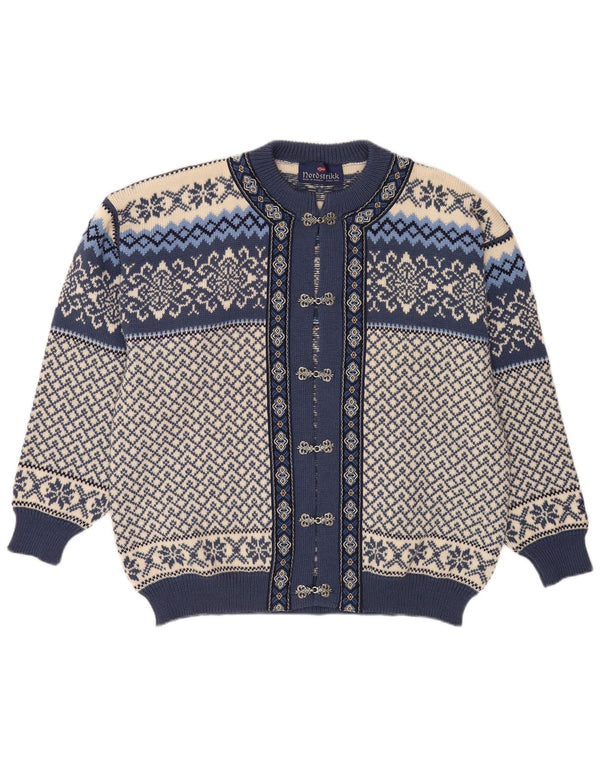 Cardigan pentru bărbați Nordstrikk Pulover XL Blue Fair Isle Lână virgină