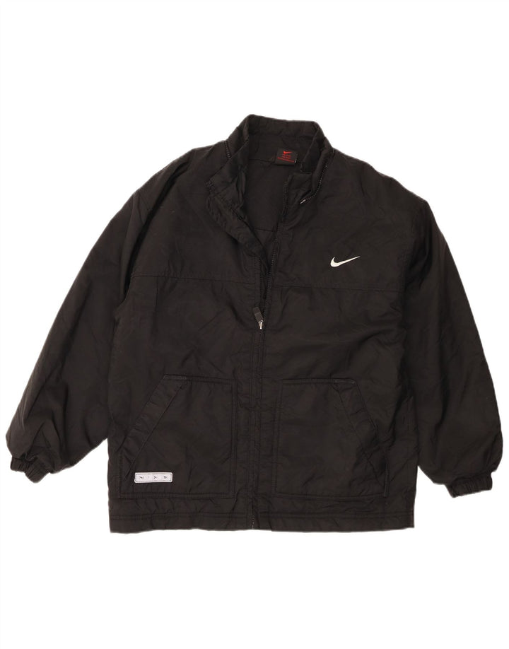 Jachetă Windbreaker cu grafică Nike pentru băieți 12-13 ani, mare, negru, nailon