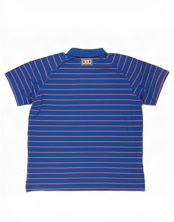 Tricou polo pentru bărbați Adidas XL, bumbac cu dungi albastre