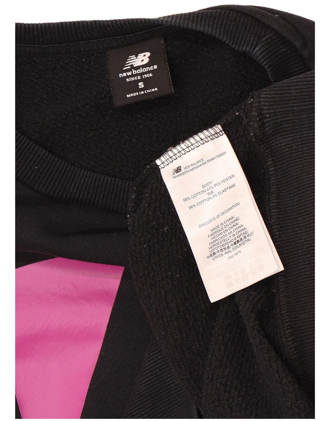 Pulover supradimensionat cu grafic pentru femei NEW BALANCE UK 10 Mic Negru