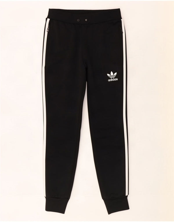 Pantaloni de trening Adidas pentru femei Joggeri UK 8 Poliester negru mic