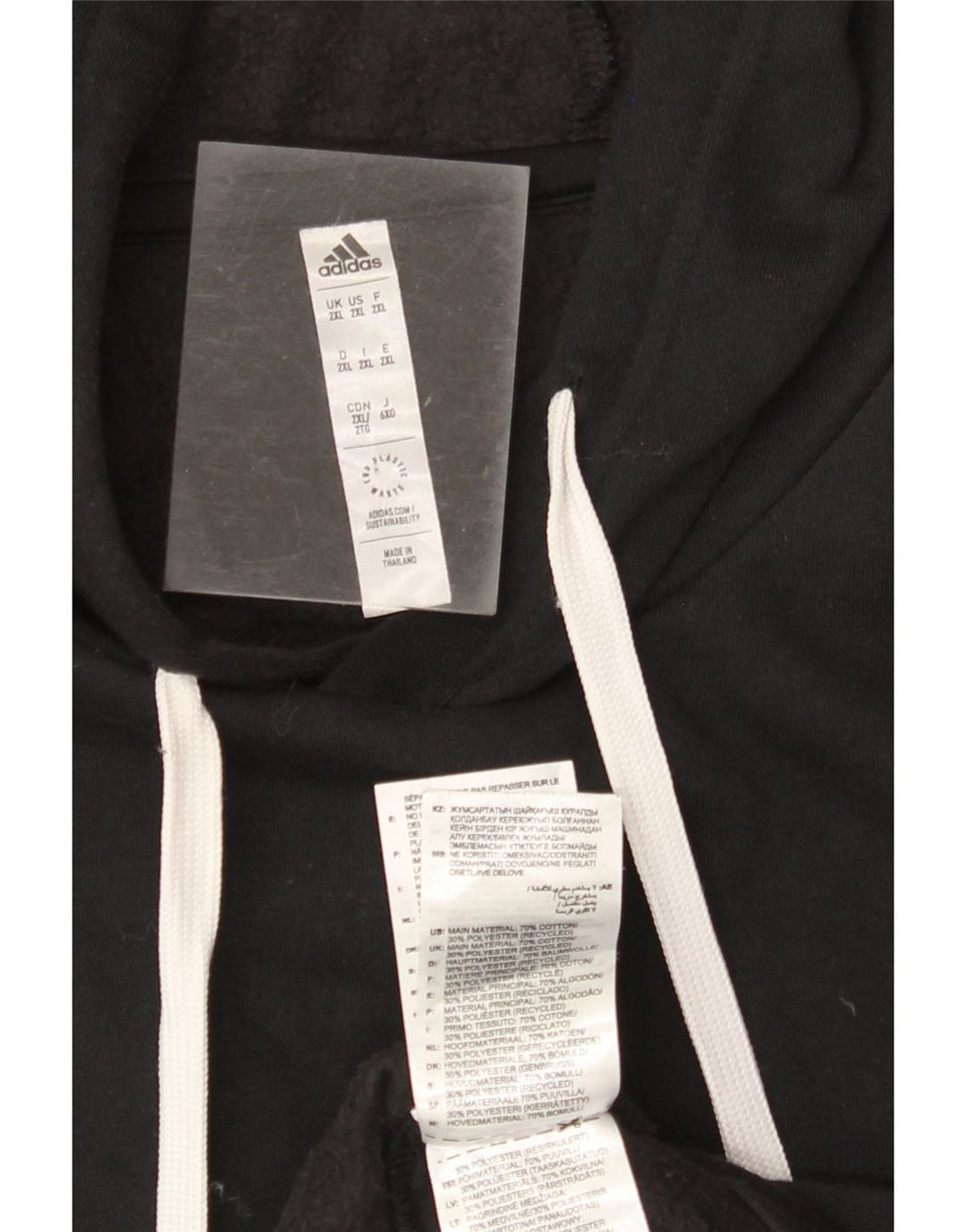 Pulover ADIDAS pentru bărbați, bumbac negru 2XL