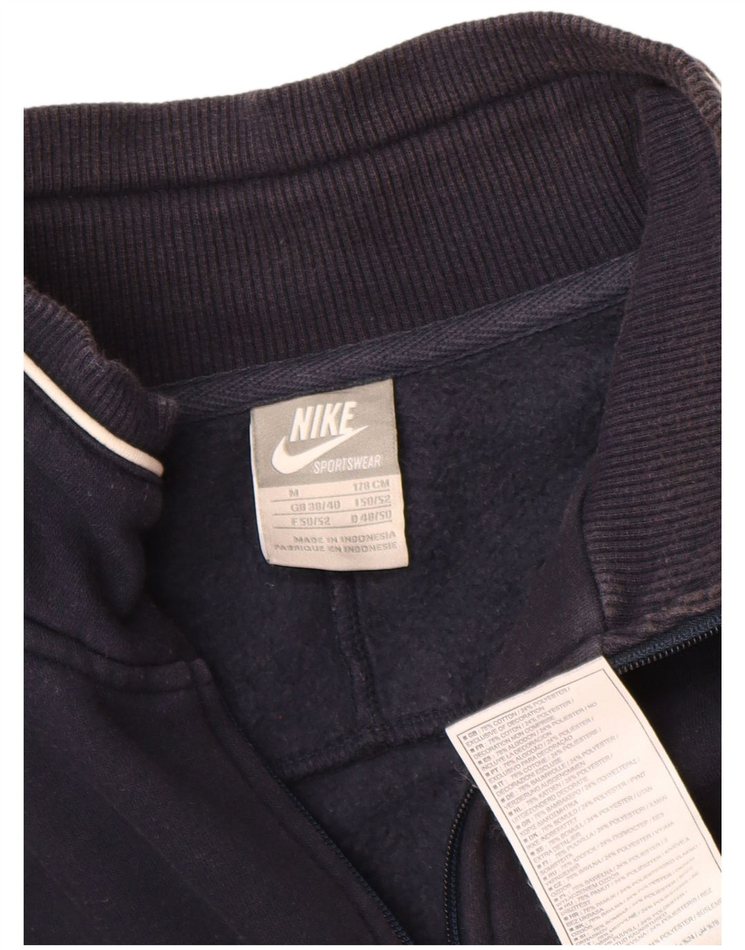 Jachetă de trening Nike pentru bărbați Marea Britanie 38/40 Bumbac, albastru bleumarin mediu