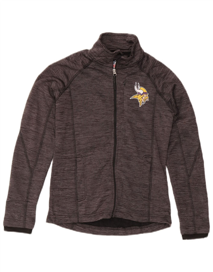 Jachetă de top pentru trening NFL Minnesota Vikings pentru femei UK 10 Small Gri Flecked
