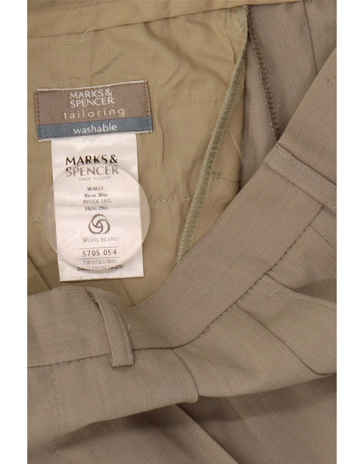 Marks & Spencer Pantaloni de costum pentru bărbați L30 L29 poliester bej