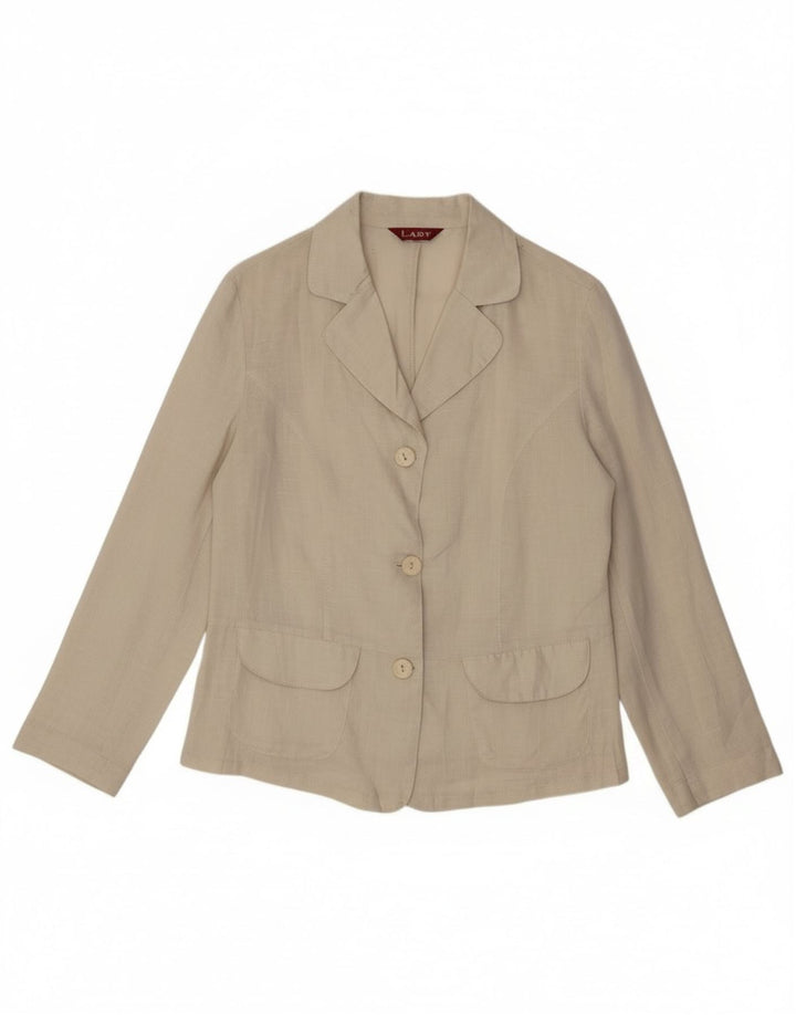 Bluză de cămașă vintage pentru femei UK 14 Medium Beige In