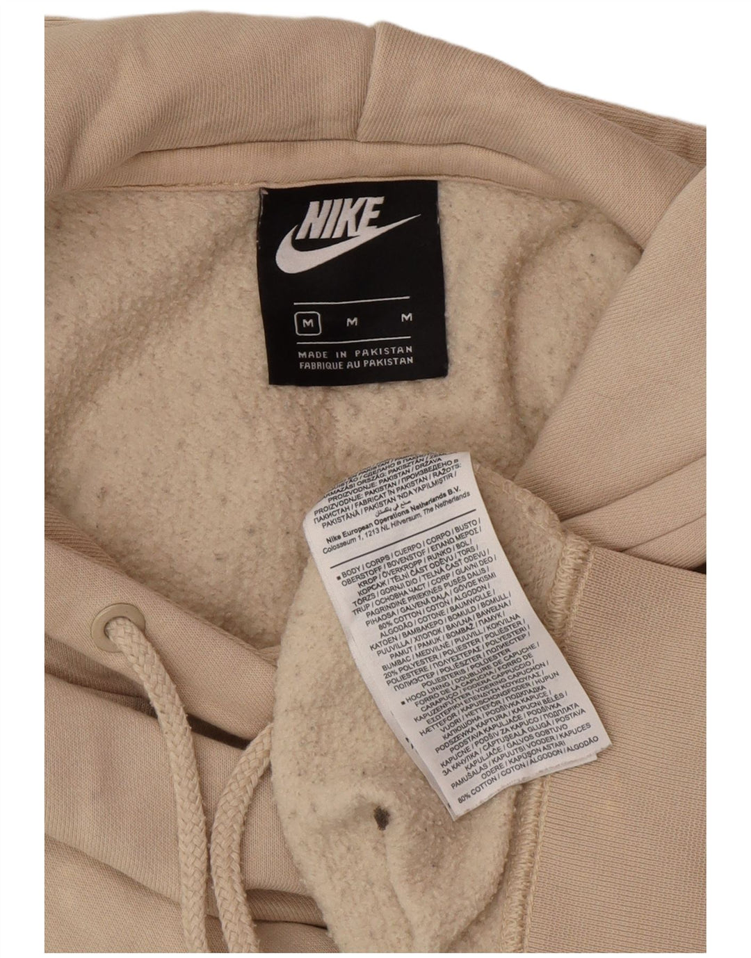Pulover supradimensionat pentru femei Nike UK 14, bumbac, bej mediu